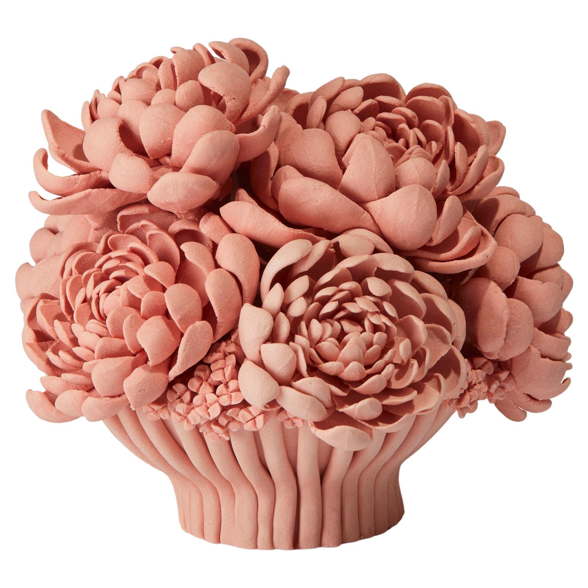 Agnes, a Coral Pink Porcelain Floral Sculptural Centrepiece by Vanessa Hogge