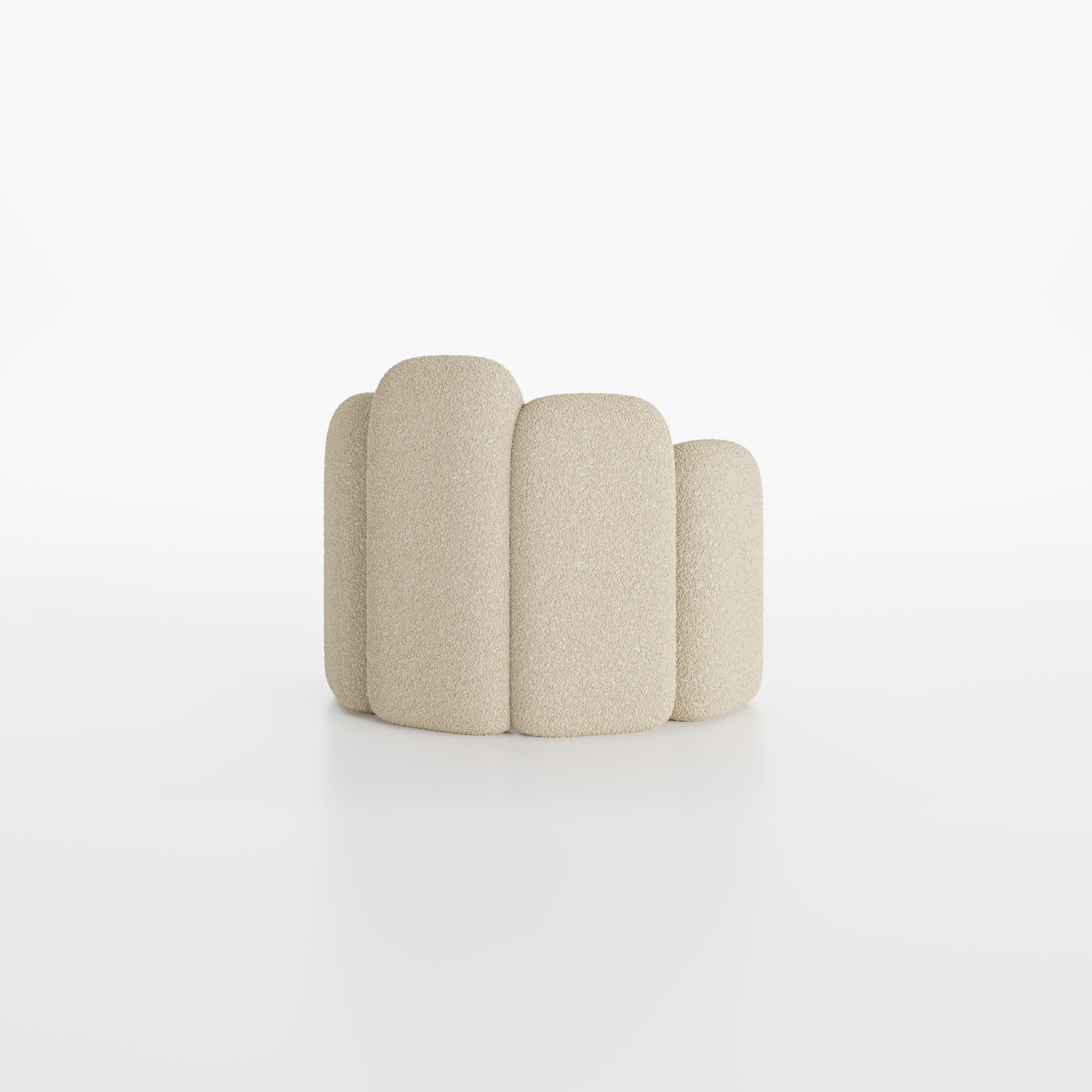 Post-Modern Agnes Armchair Champagne Bouclé For Sale