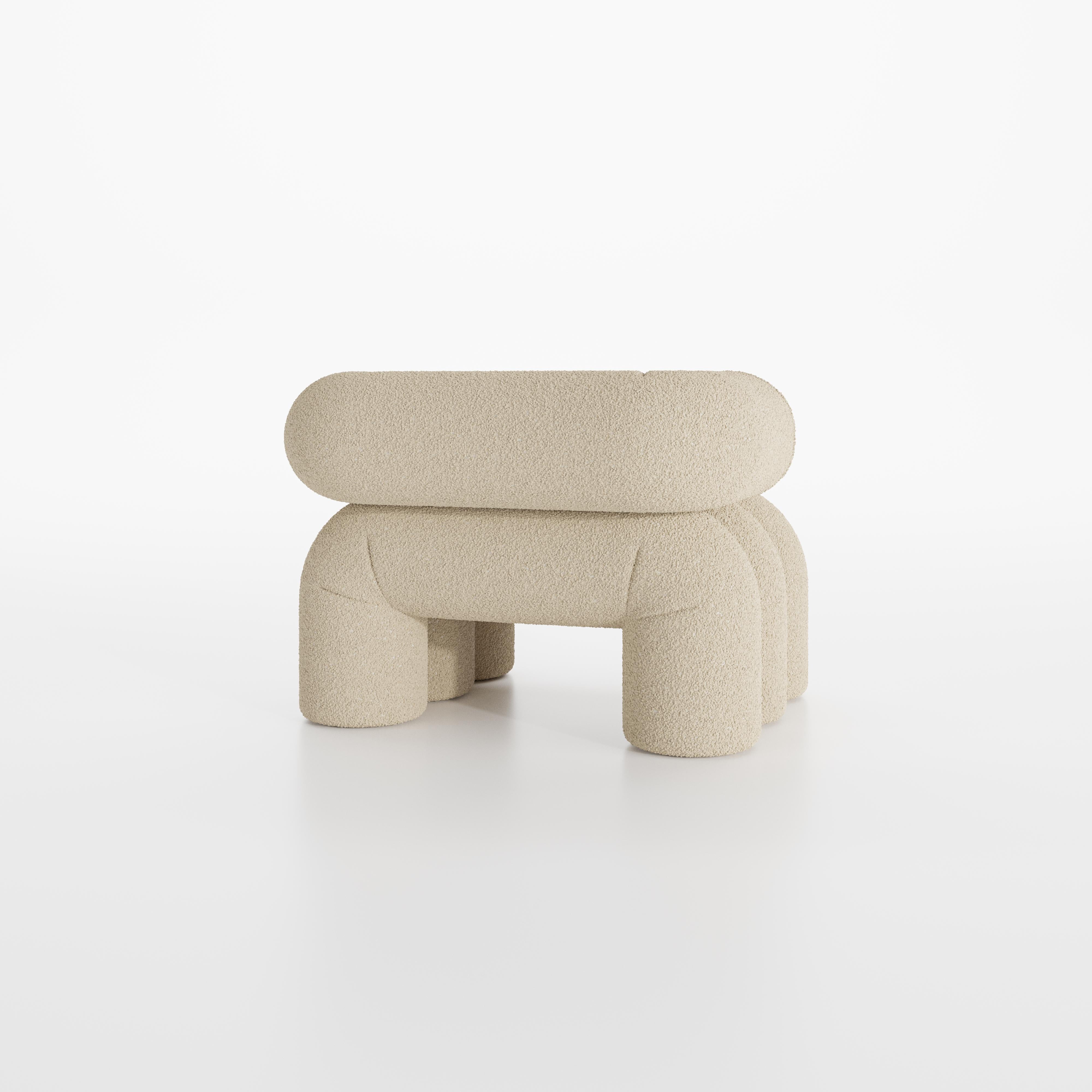Post-Modern Agnes Armchair Champagne Bouclé For Sale