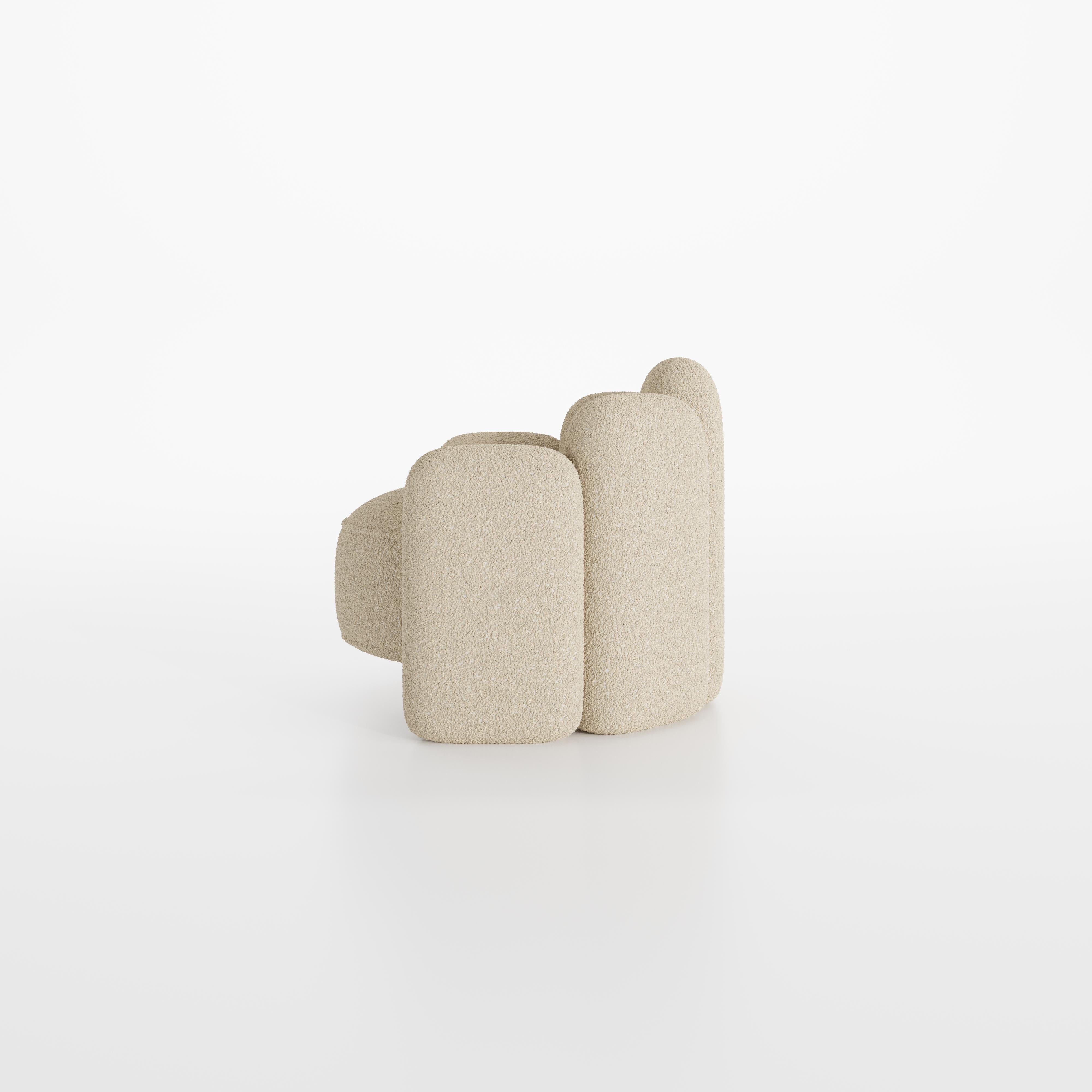Portuguese Agnes Armchair Champagne Bouclé For Sale