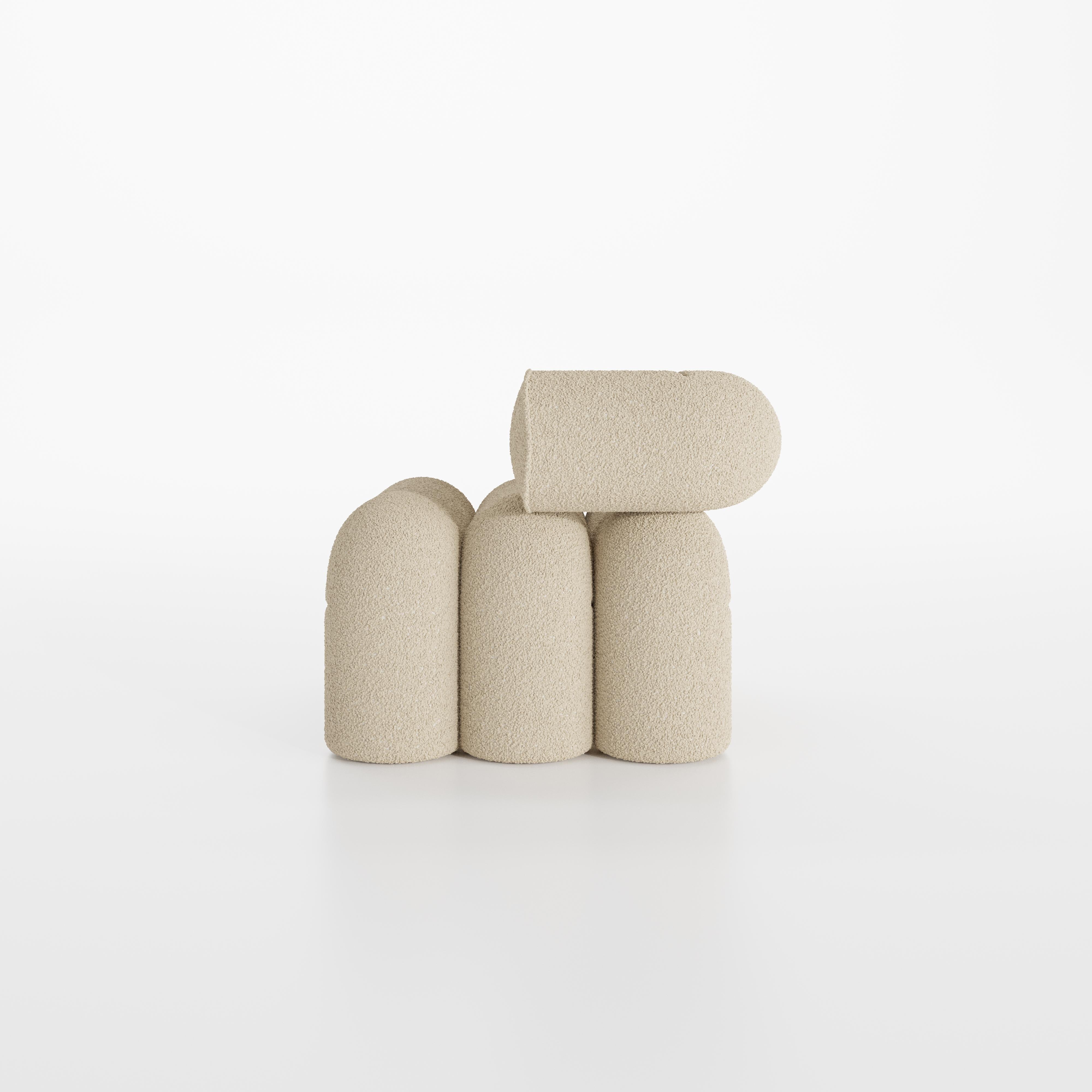 Portuguese Agnes Armchair Champagne Bouclé For Sale