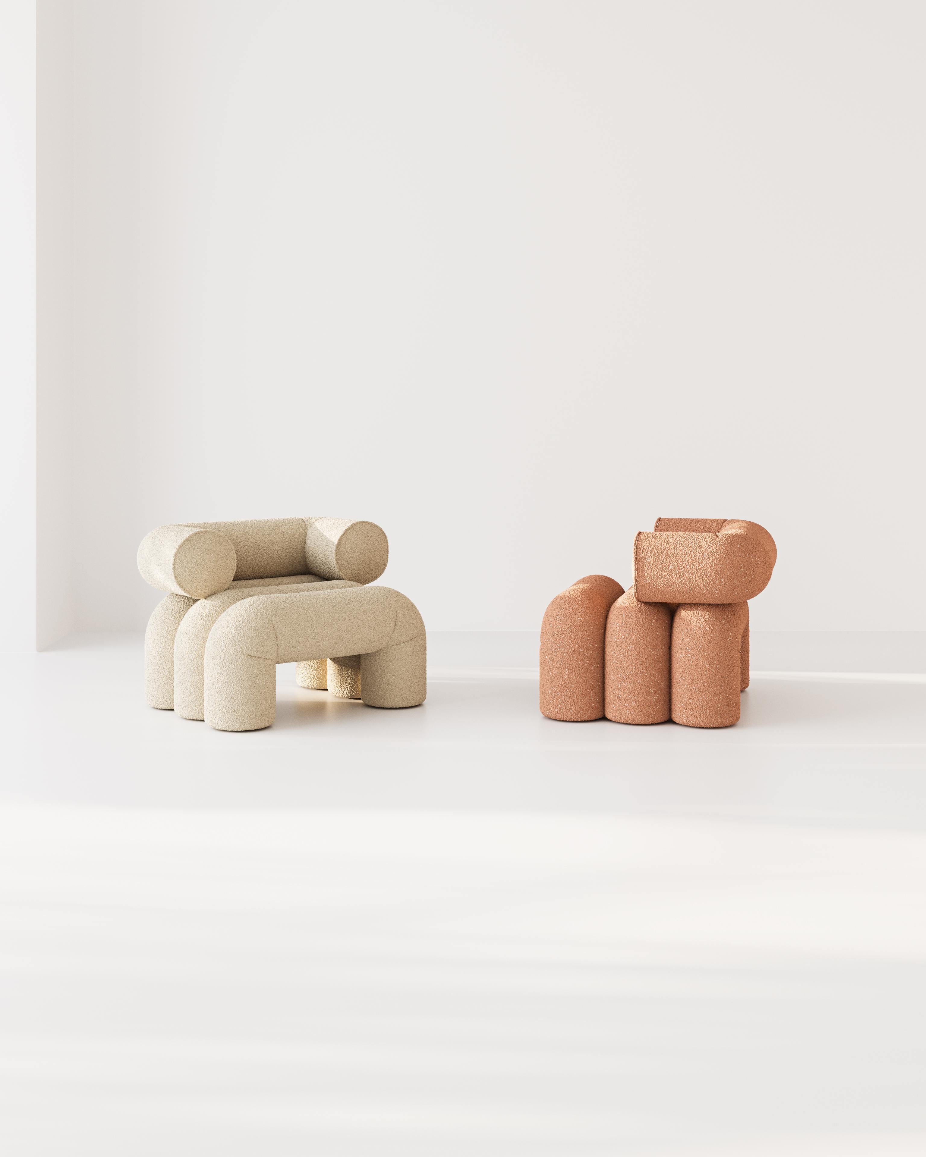 Agnes Armchair Champagne Bouclé In New Condition For Sale In Carvalhosa, PT