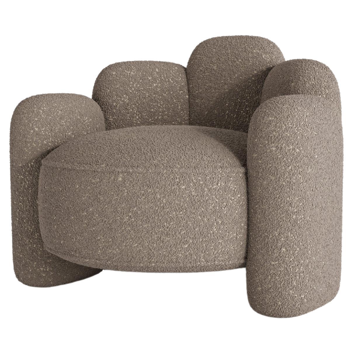 Fauteuil Agnes Taupe Bouclé