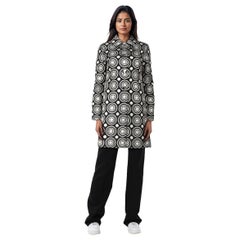 Agnès B. Black 
Silver Circle Pattern Coat Size L
