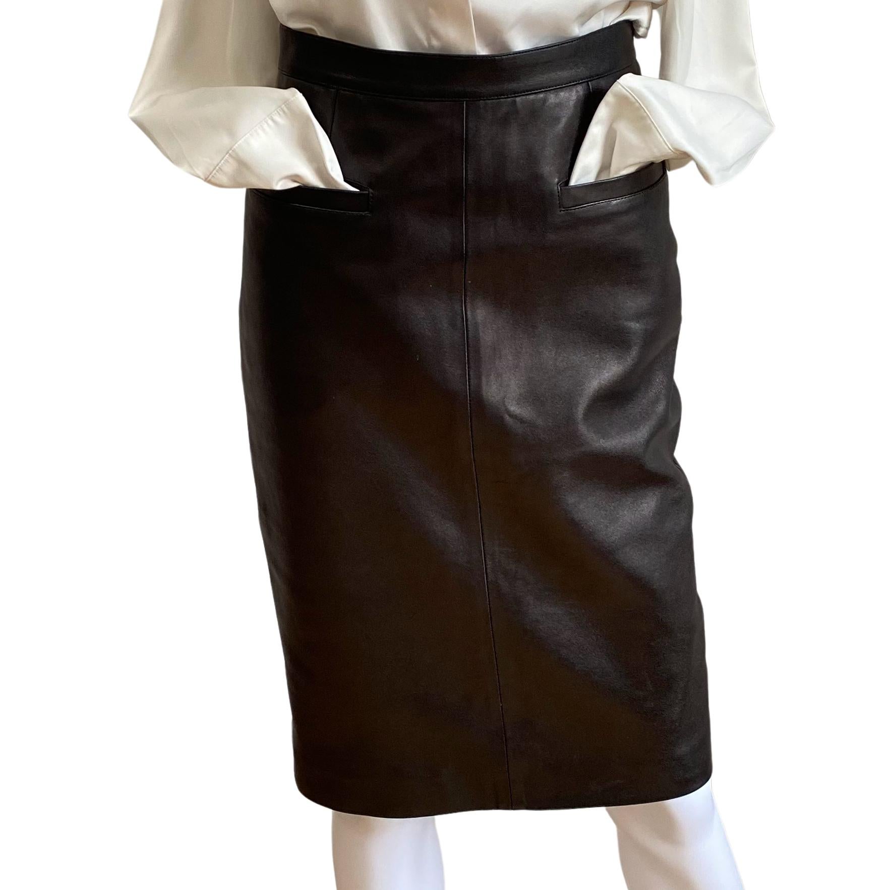 maxi leather pencil skirt