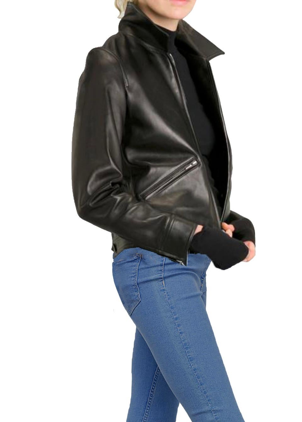 agnes b leather jacket