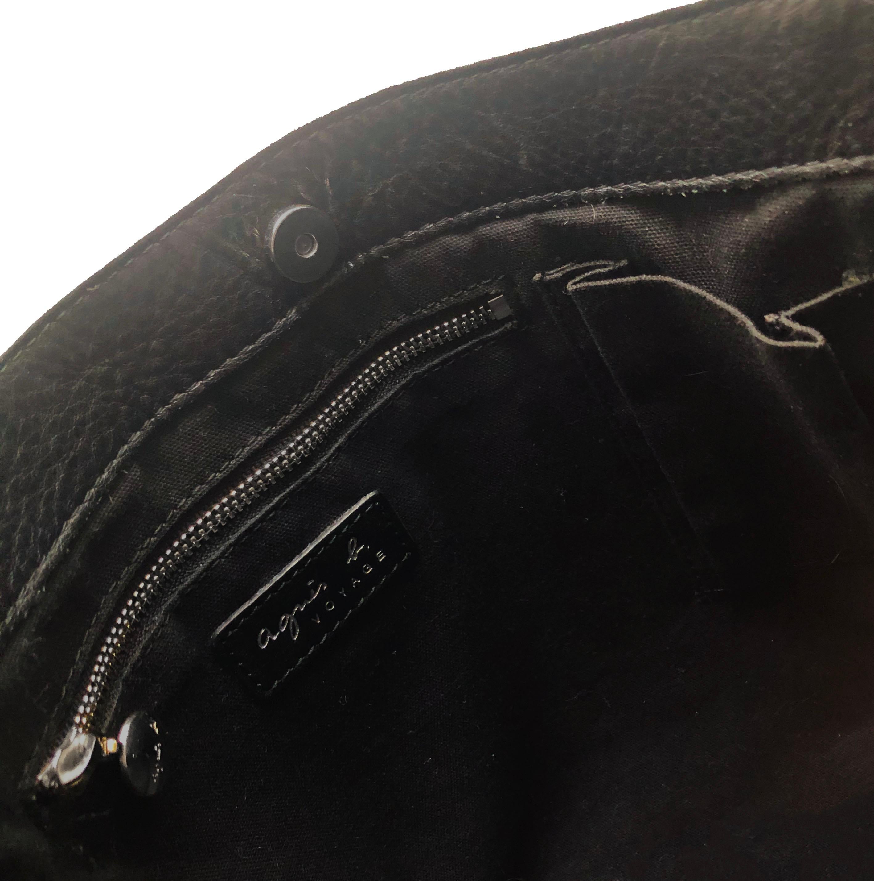 Agnès b. Paris signature city tote leather handbag In Good Condition In Boston, MA