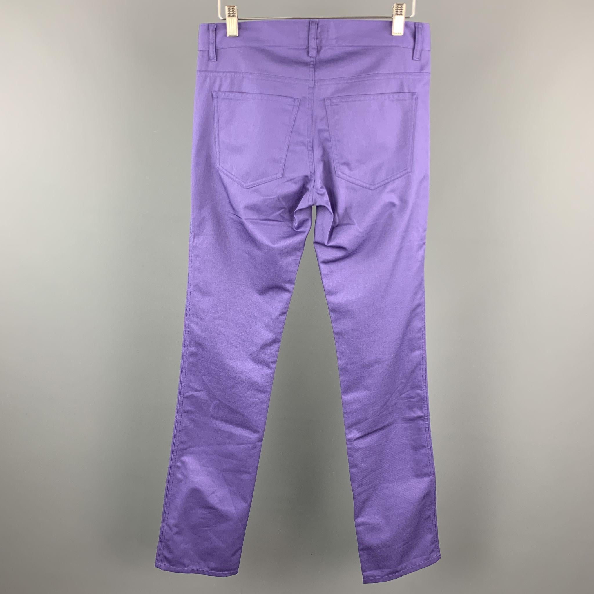 Men's AGNES B. Size 30 Purple Cotton Blend Casual Pants