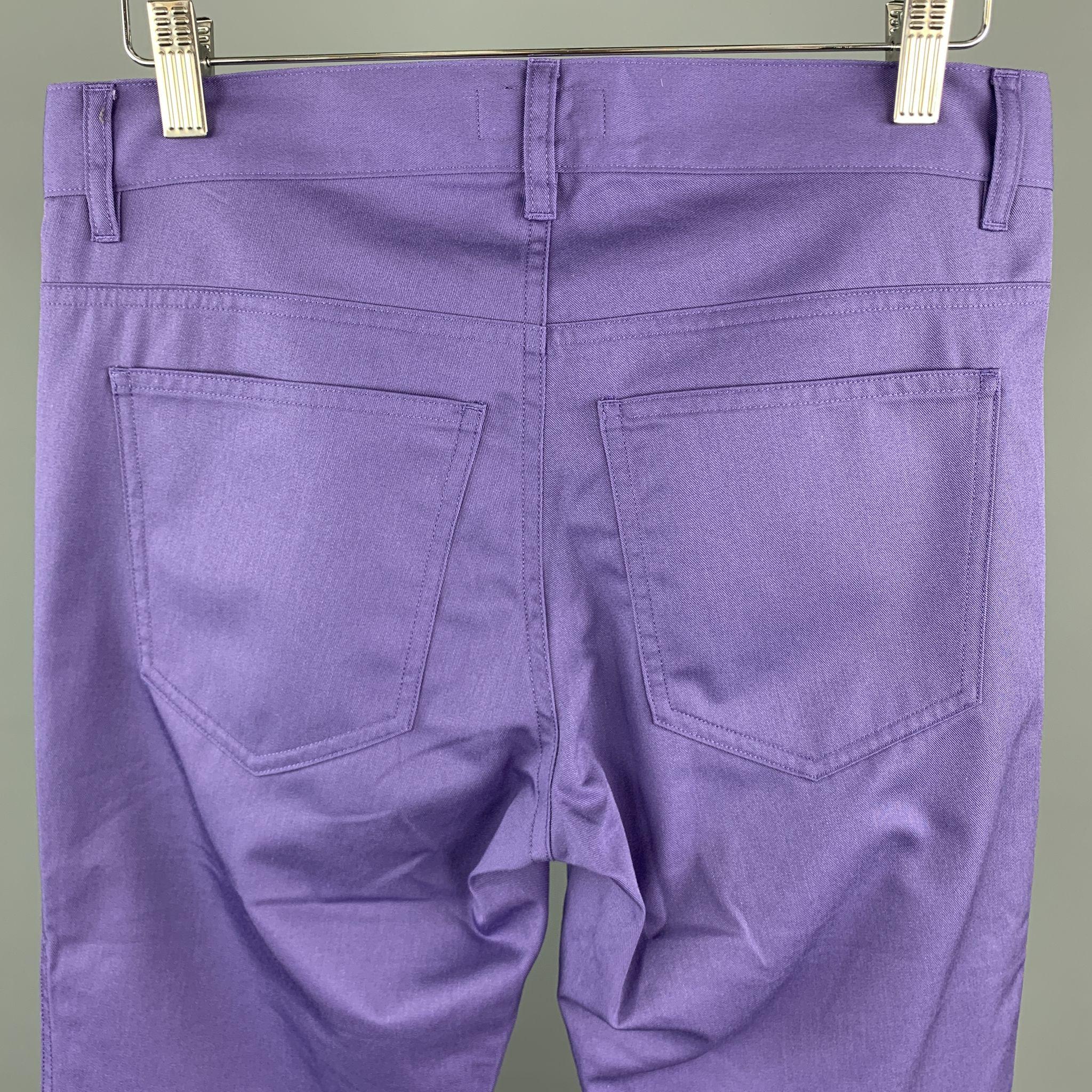 AGNES B. Size 30 Purple Cotton Blend Casual Pants 1