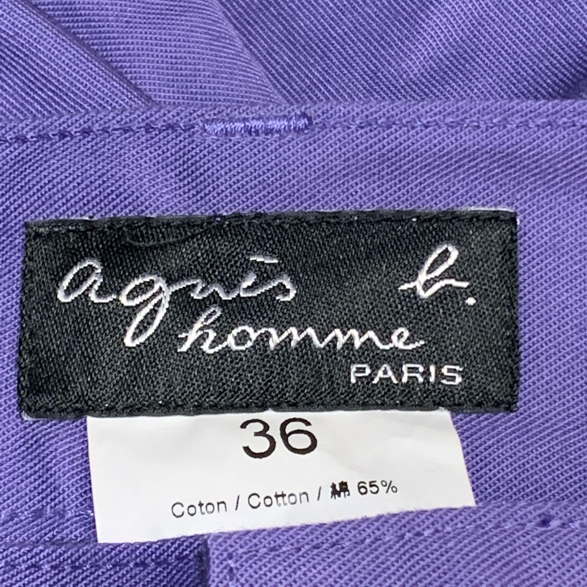 AGNES B. Size 30 Purple Cotton Blend Casual Pants 2