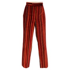 AGNÈS B. Size 8 Multi-Color Cotton Stripe Zip Fly Dress Pants