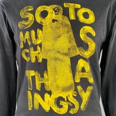 AGNÈS B. x VINCENT MICHEA Size 4 Black Yellow Graphic Cotton Pullover