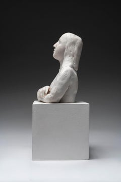 Bust with small bust inside torso on pedastool: 'Petit cri du coeur'
