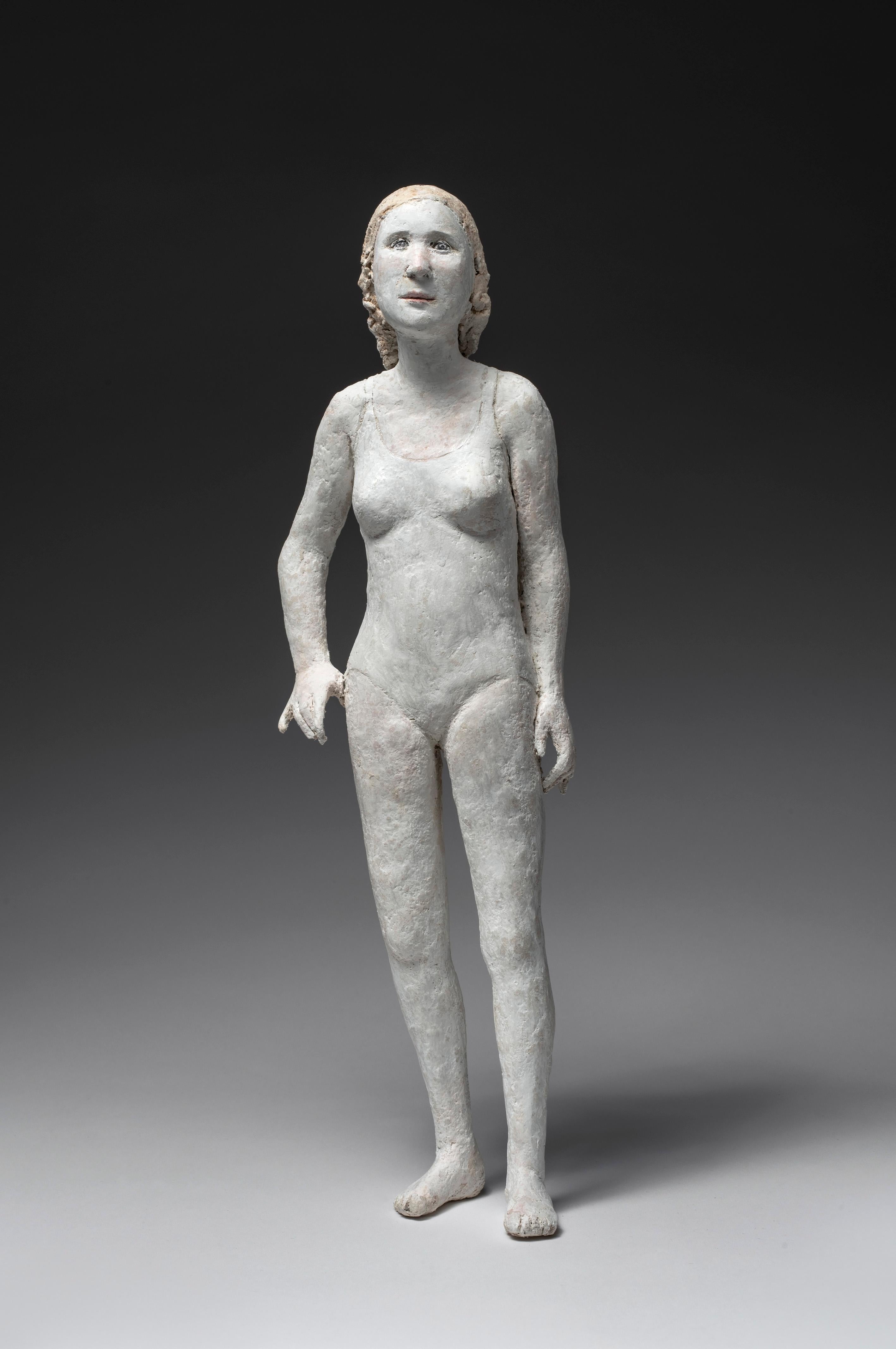 Agnes Baillon Figurative Sculpture - Female standing figure: 'la pose de nageuse'