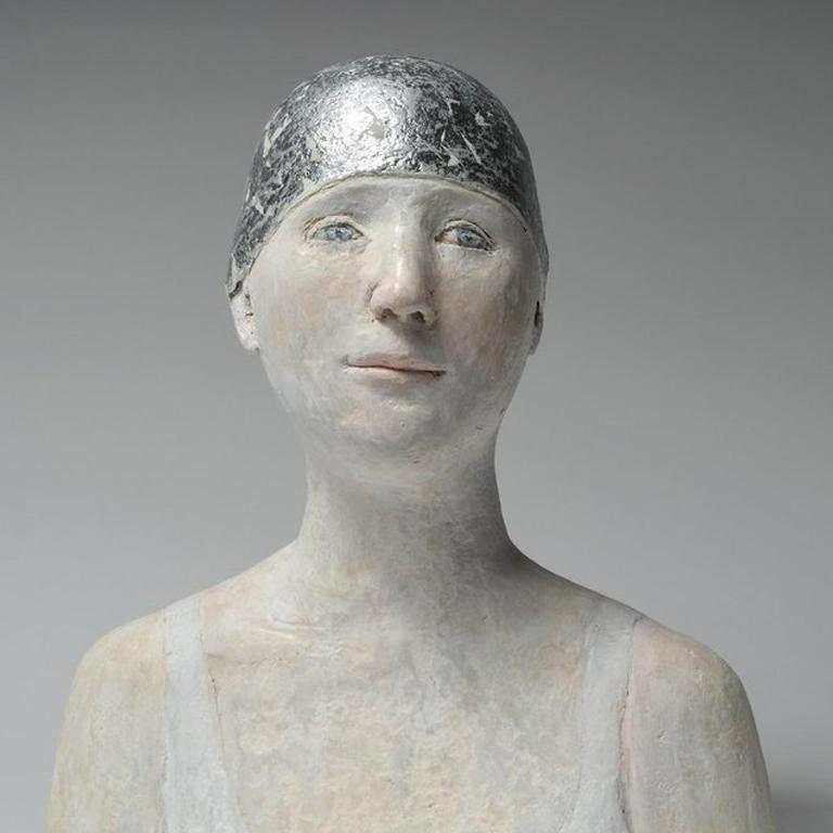 Nageuse Argentée – Sculpture von Agnes Baillon