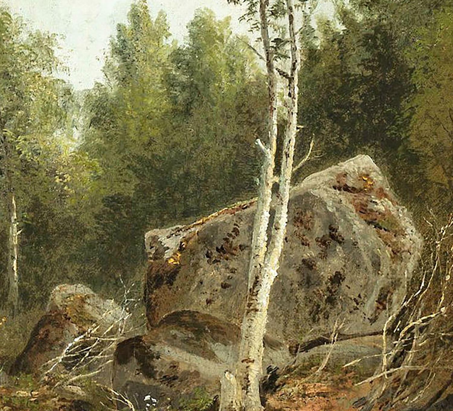 Landscape with White Birch by Agnes Bartlett Brown (American, 1847-1932) For Sale 3