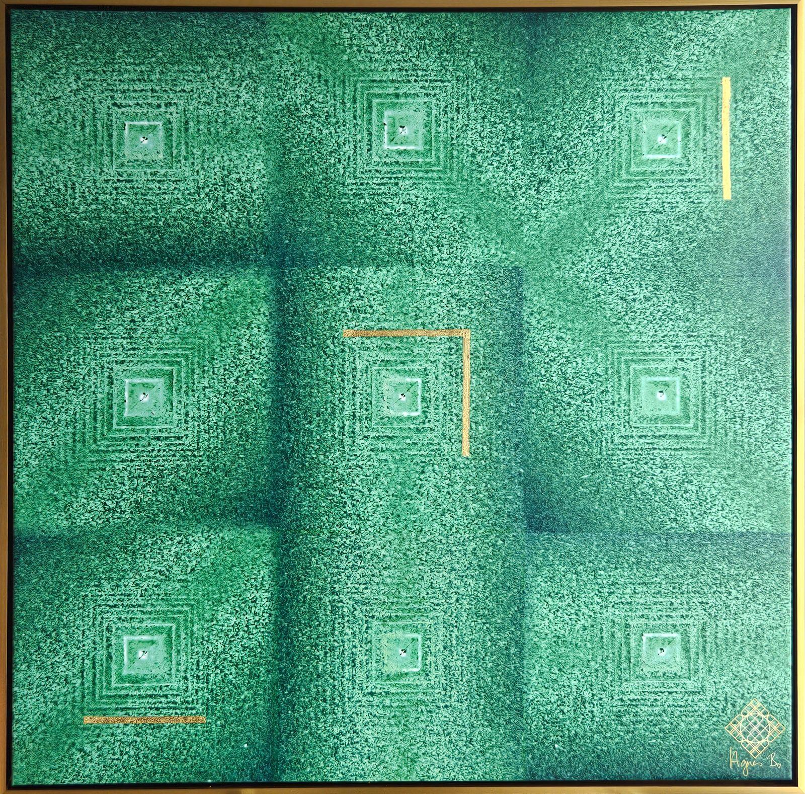 Agnes Beleznay Abstract Painting - Emerald Dreams