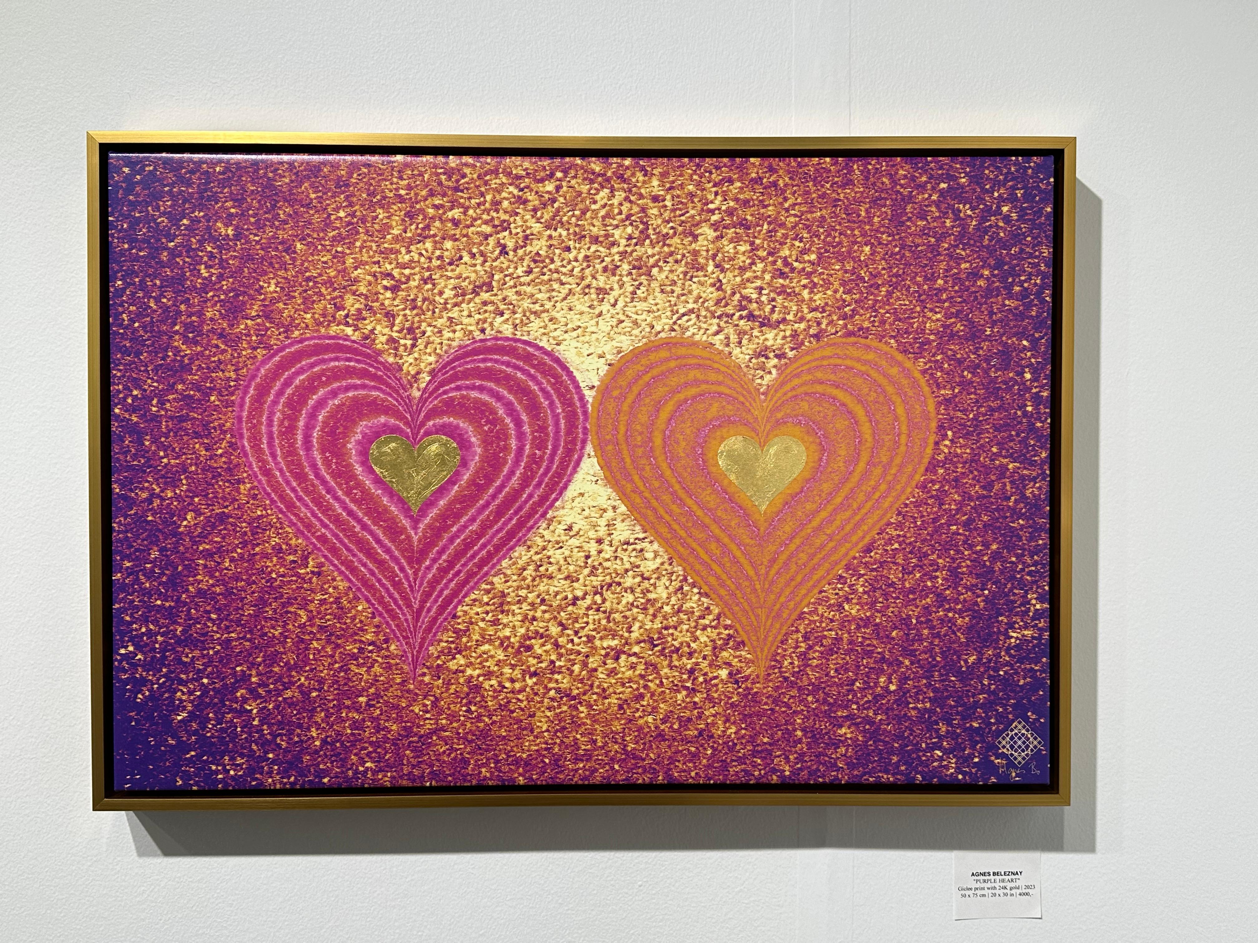 Purple Heart - Painting by Agnes Beleznay