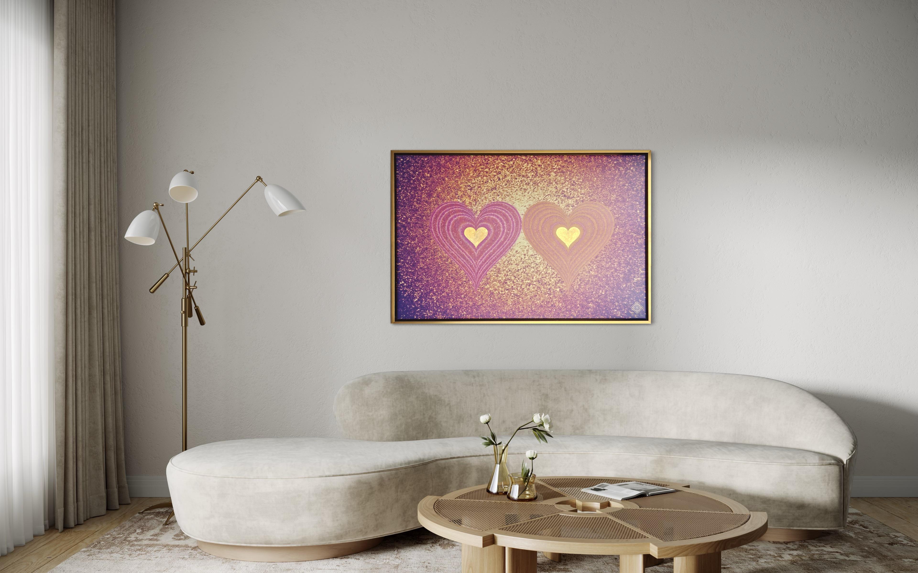 Purple Heart - Abstract Painting by Agnes Beleznay