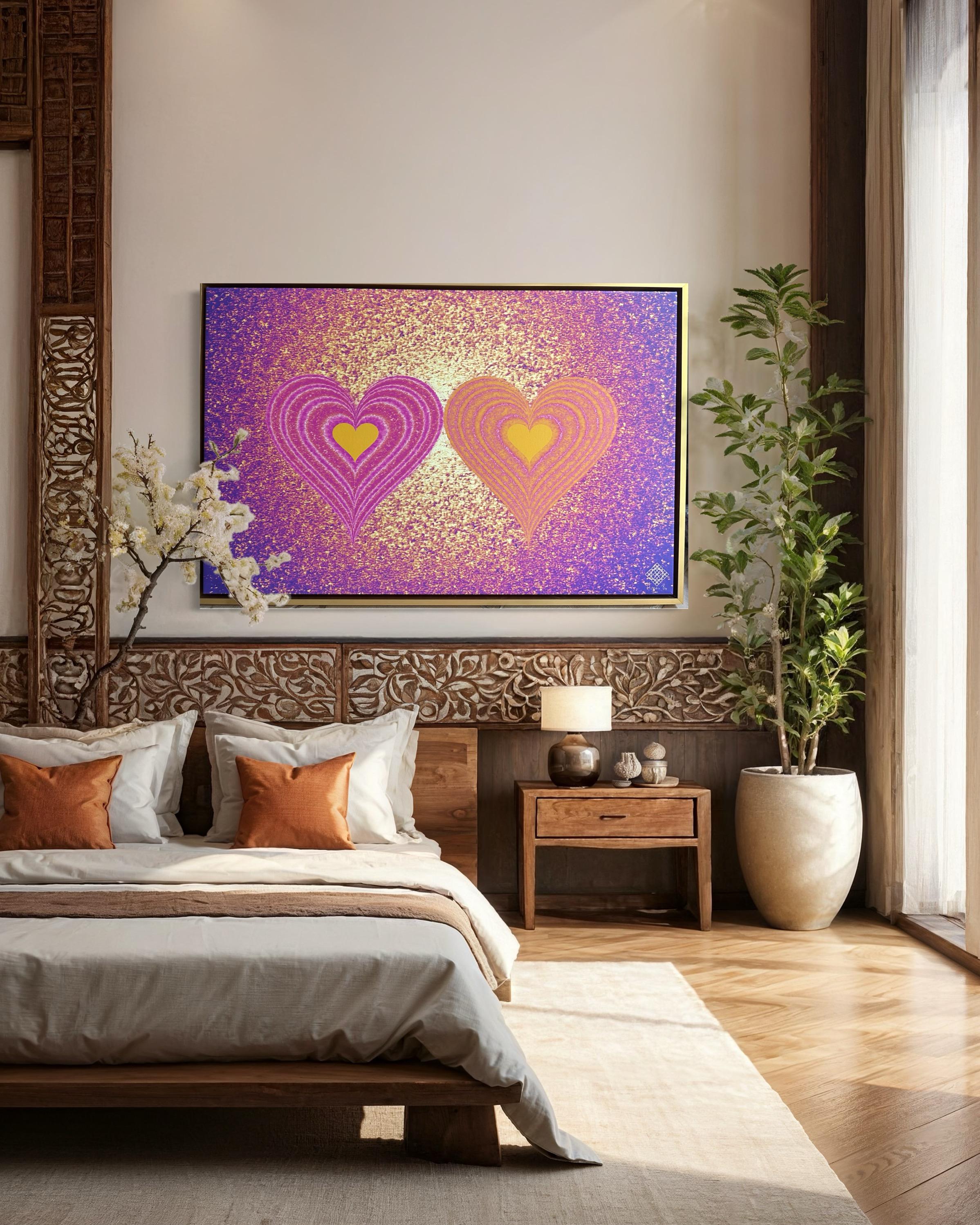 Corazón Púrpura - Painting Abstracto de Agnes Beleznay