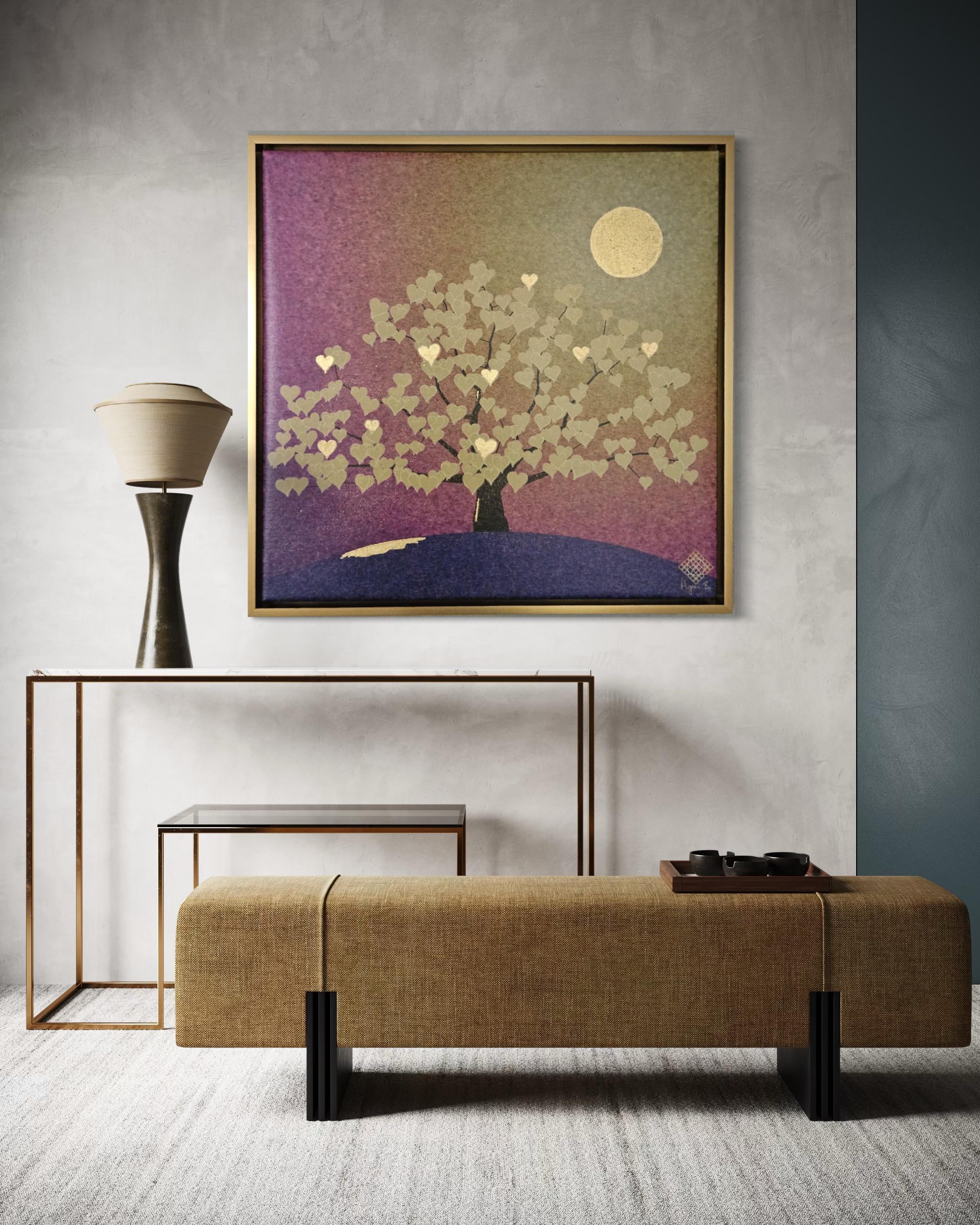 Un art feng shui authentique pour attirer l'amour, l'harmonie, la prospérité et la bonne fortune : Les belles feuilles en forme de cœur avec de l'or véritable 24K sont comme des bijoux attirant l'énergie positive dans n'importe quel espace. Chaque