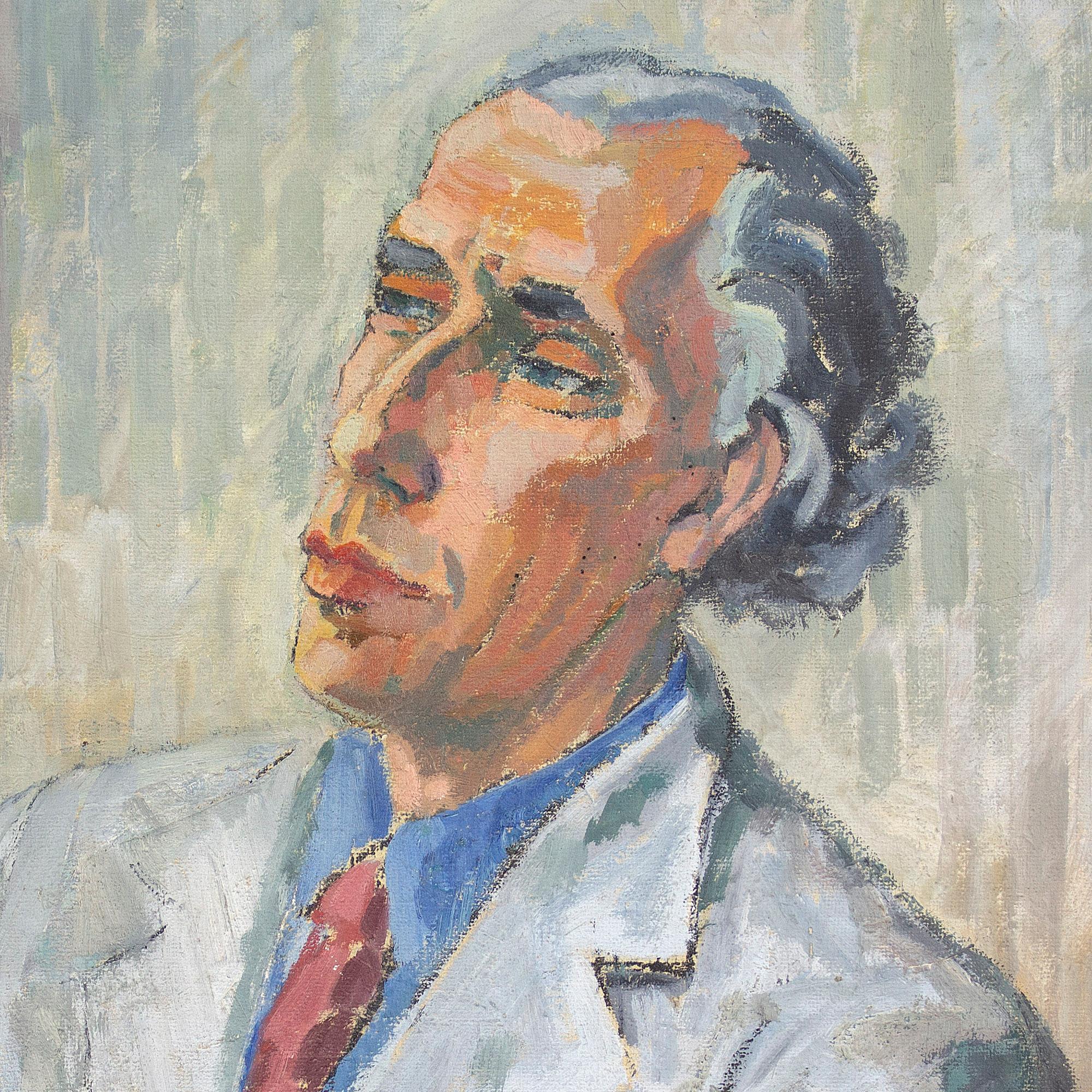 Agnes Cleve, Portrait de Jan Bolinder, peinture à l'huile en vente 2