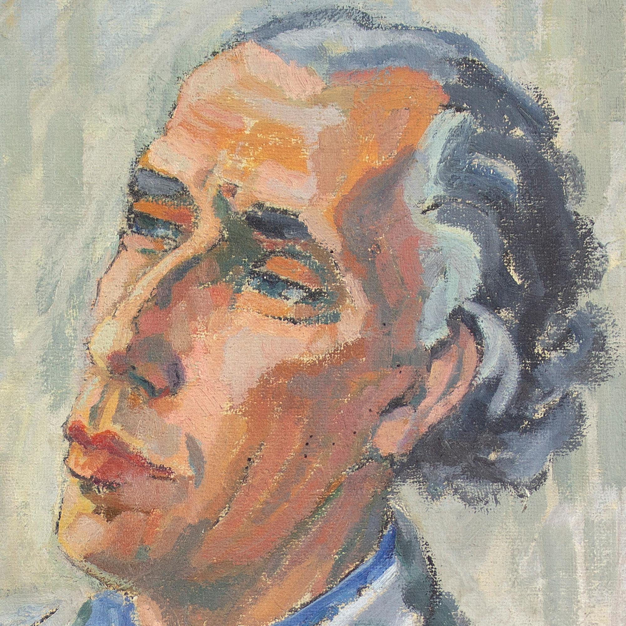 Agnes Cleve, Portrait de Jan Bolinder, peinture à l'huile en vente 4