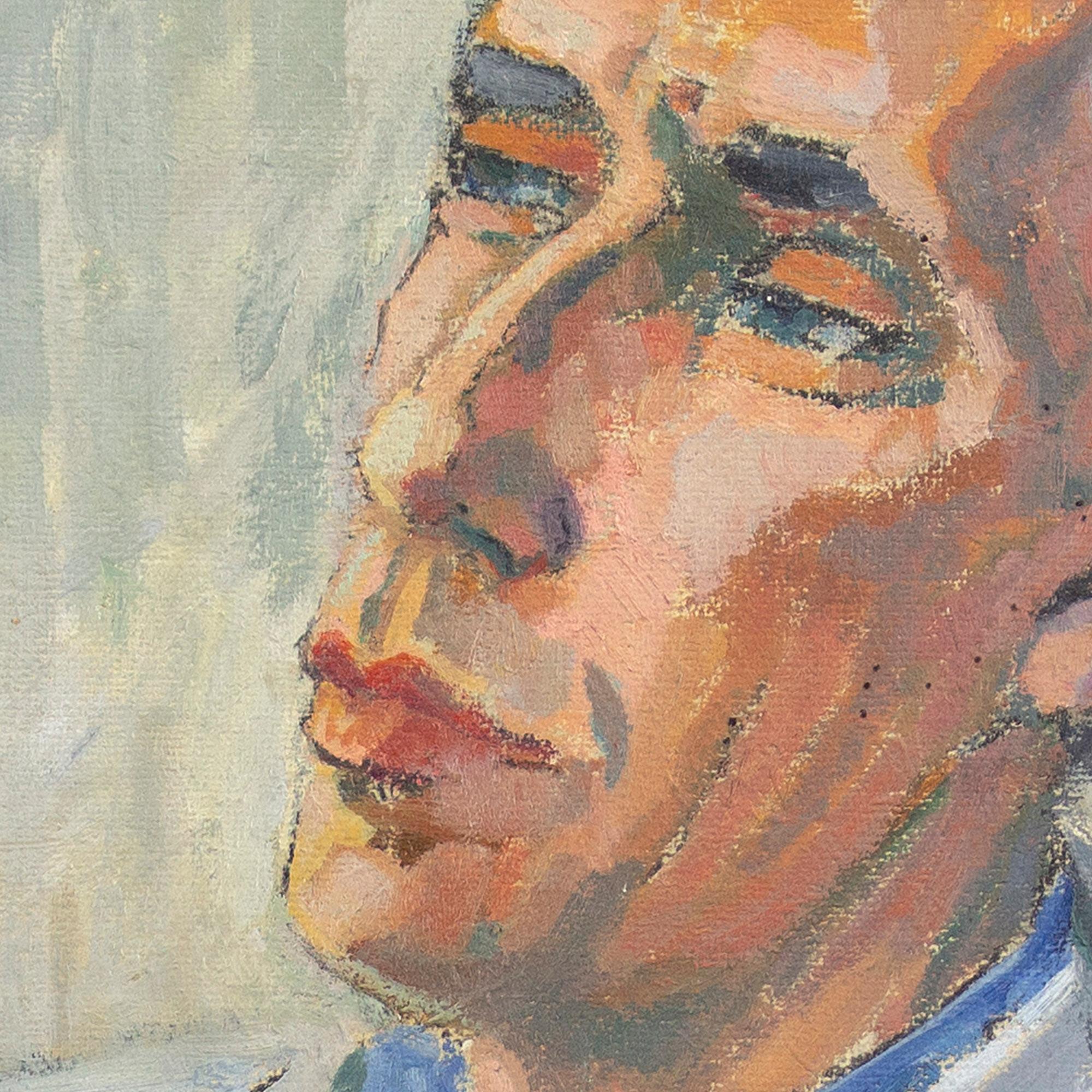 Agnes Cleve, Portrait de Jan Bolinder, peinture à l'huile en vente 6