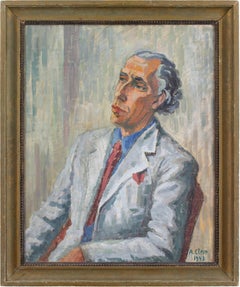Retro Agnes Cleve, Portrait Of Jan Bolinder, Oil Painting