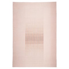 Agnes Contemporary Area Rug Handwoven Wool Kilim in Pink size Medium