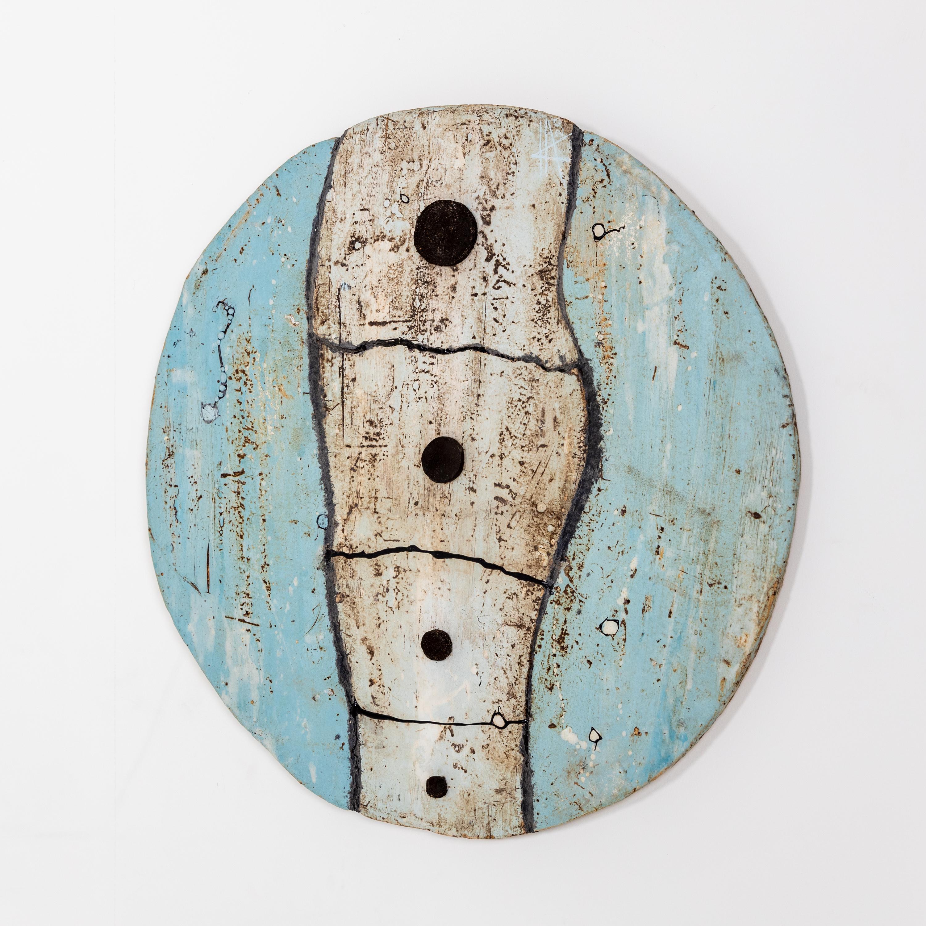Contemporary Agnès Debizet, Blue Disc with Four Dots, France, 2020 For Sale