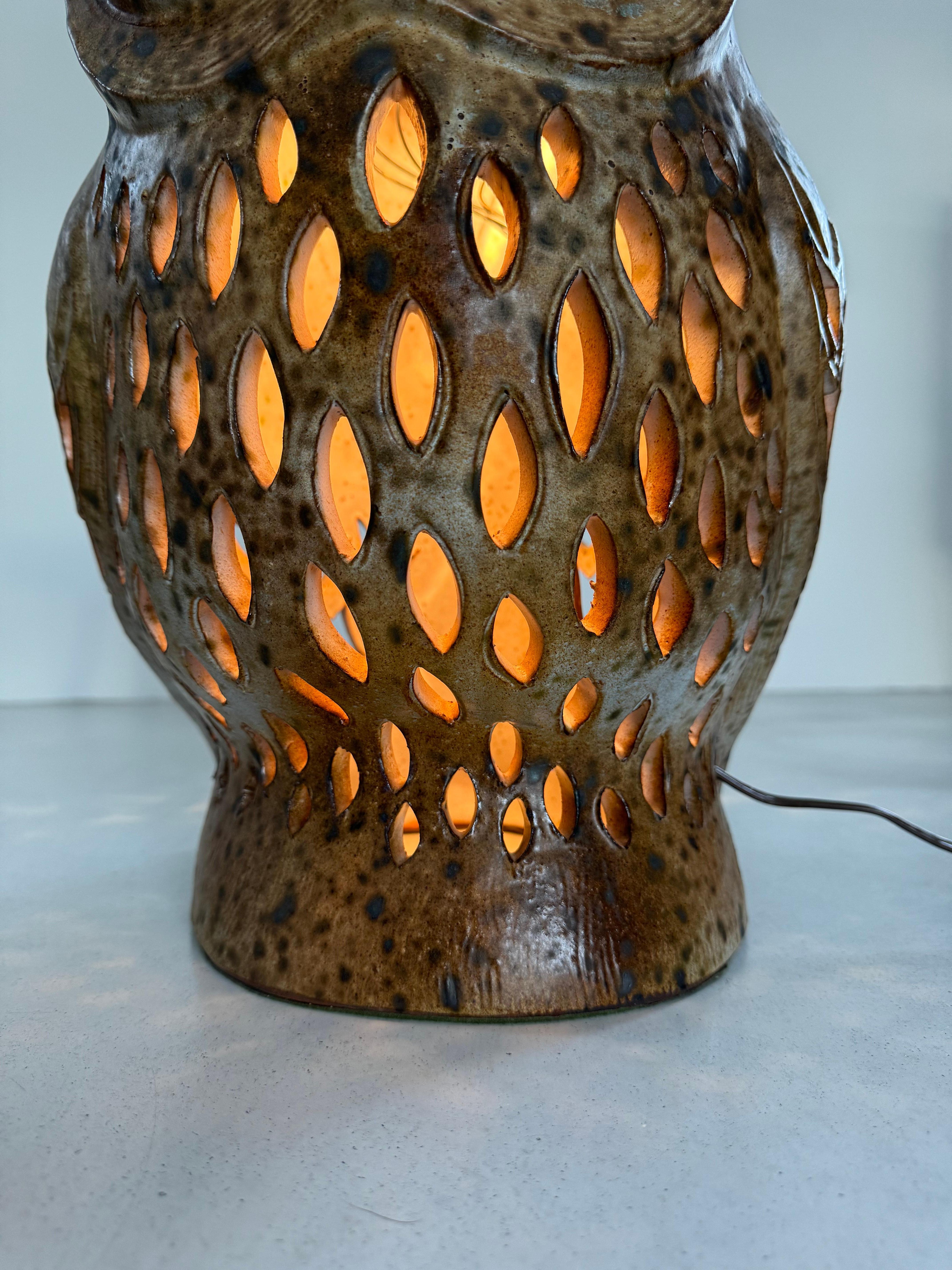 vintage ceramic owl lamp
