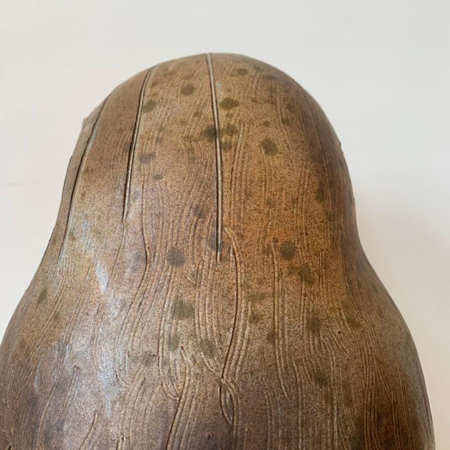 Agnes Escala Lámpara grande de cerámica con forma de búho firmada, hacia 1970, Francia en venta 5