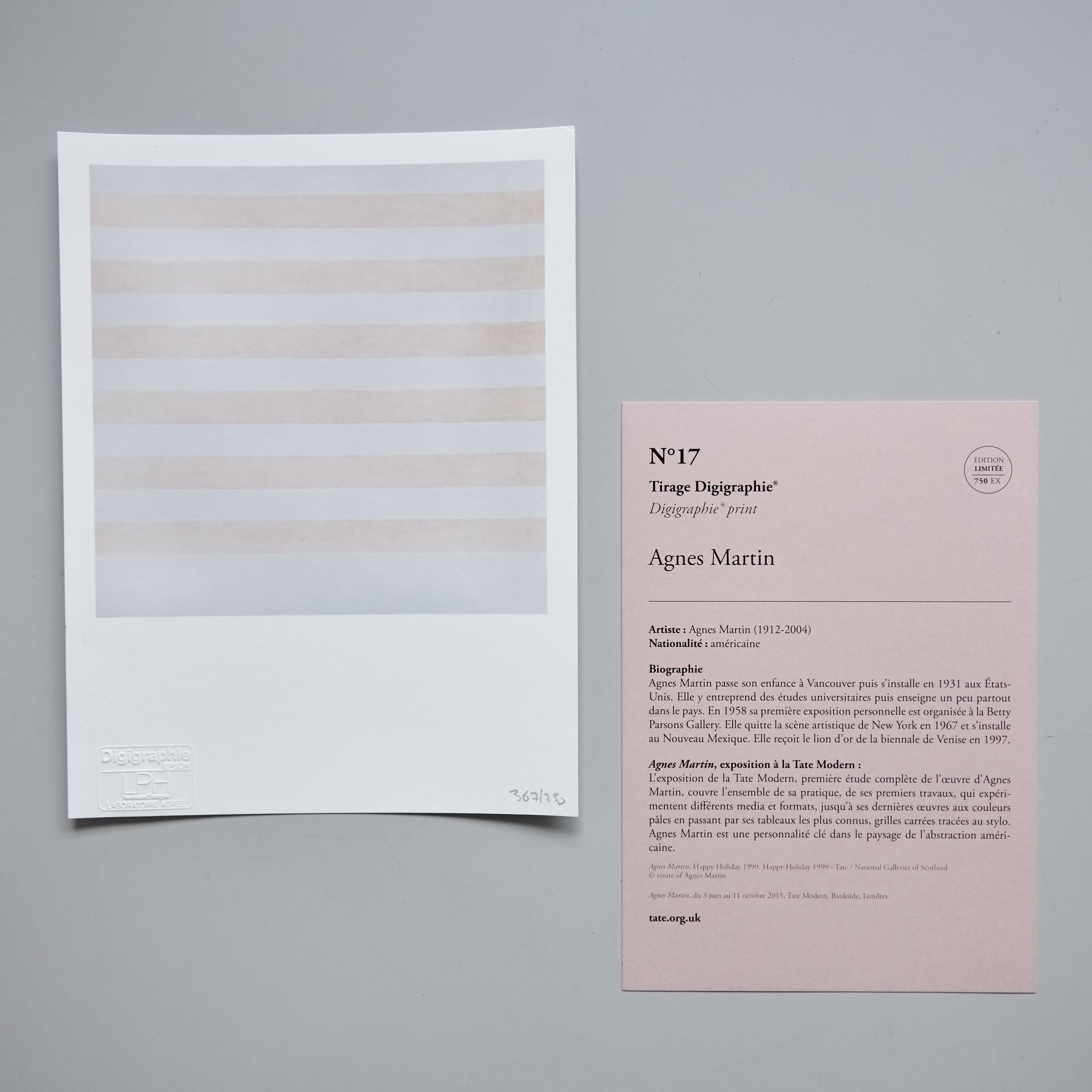 Contemporary Agnes Martin 'Happy Holiday' Digigraphie Nº17 Limited Edition, in, 2015