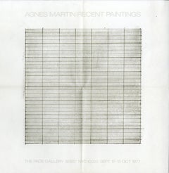 Agnes Martin Recent Paintings Edizione limitata 1977 PACE Gallery invito su Vellum