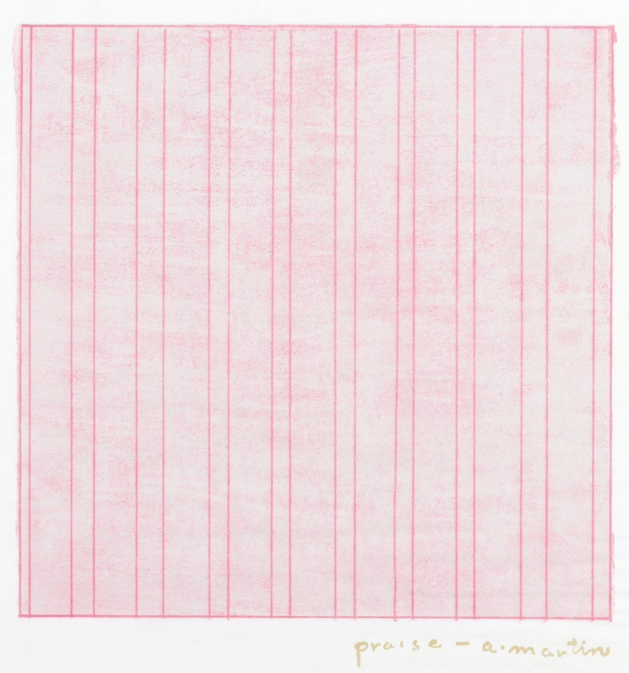 Elogio, Portafoglio di francobolli di gomma, Agnes Martin