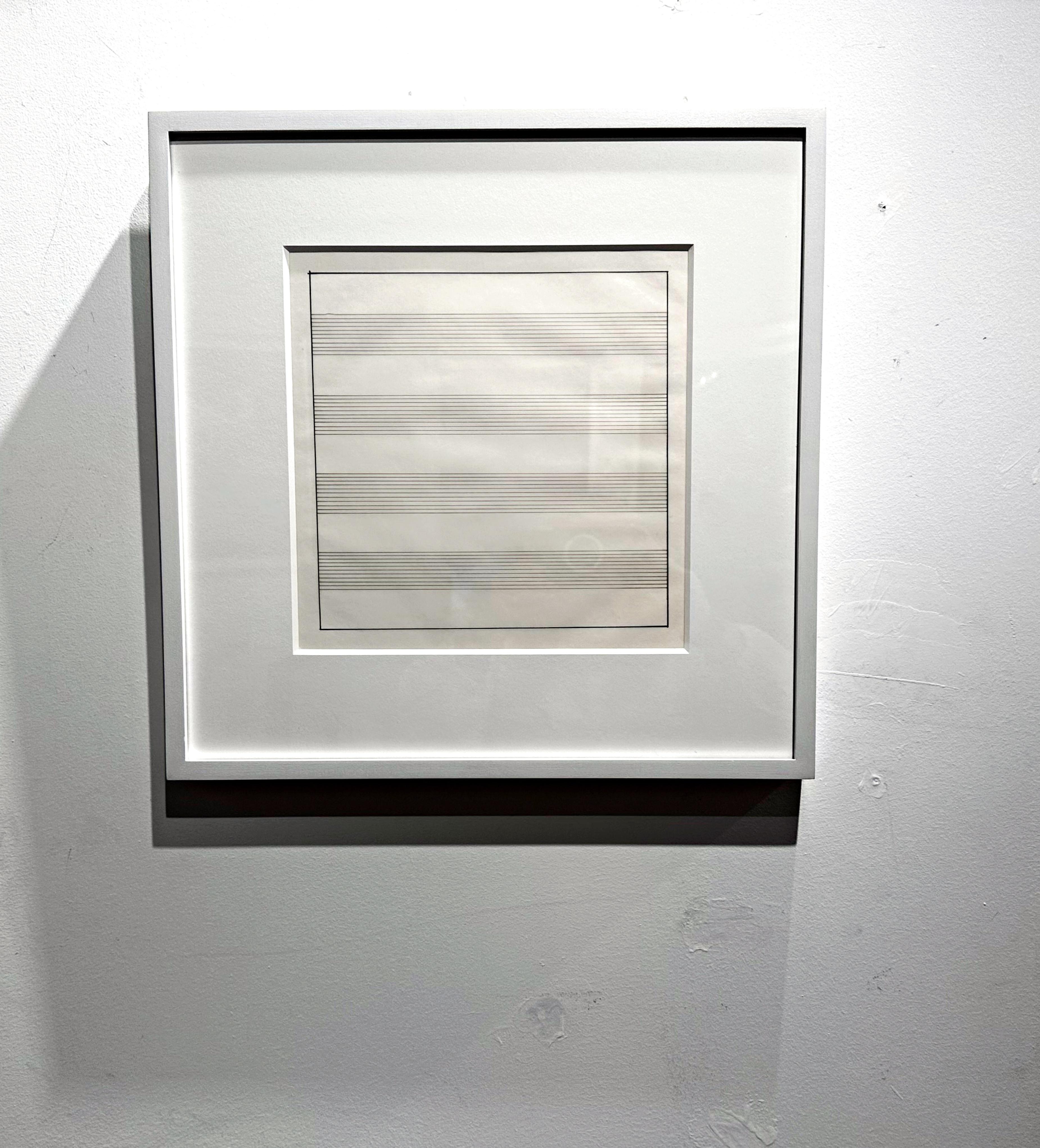 Untitled #10, Minimalist lithograph on vellum transparency paper unsigned Framed For Sale 1