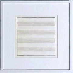 Sin título nº 10, Litografía minimalista sobre papel vitela transparente sin firmar Enmarcado