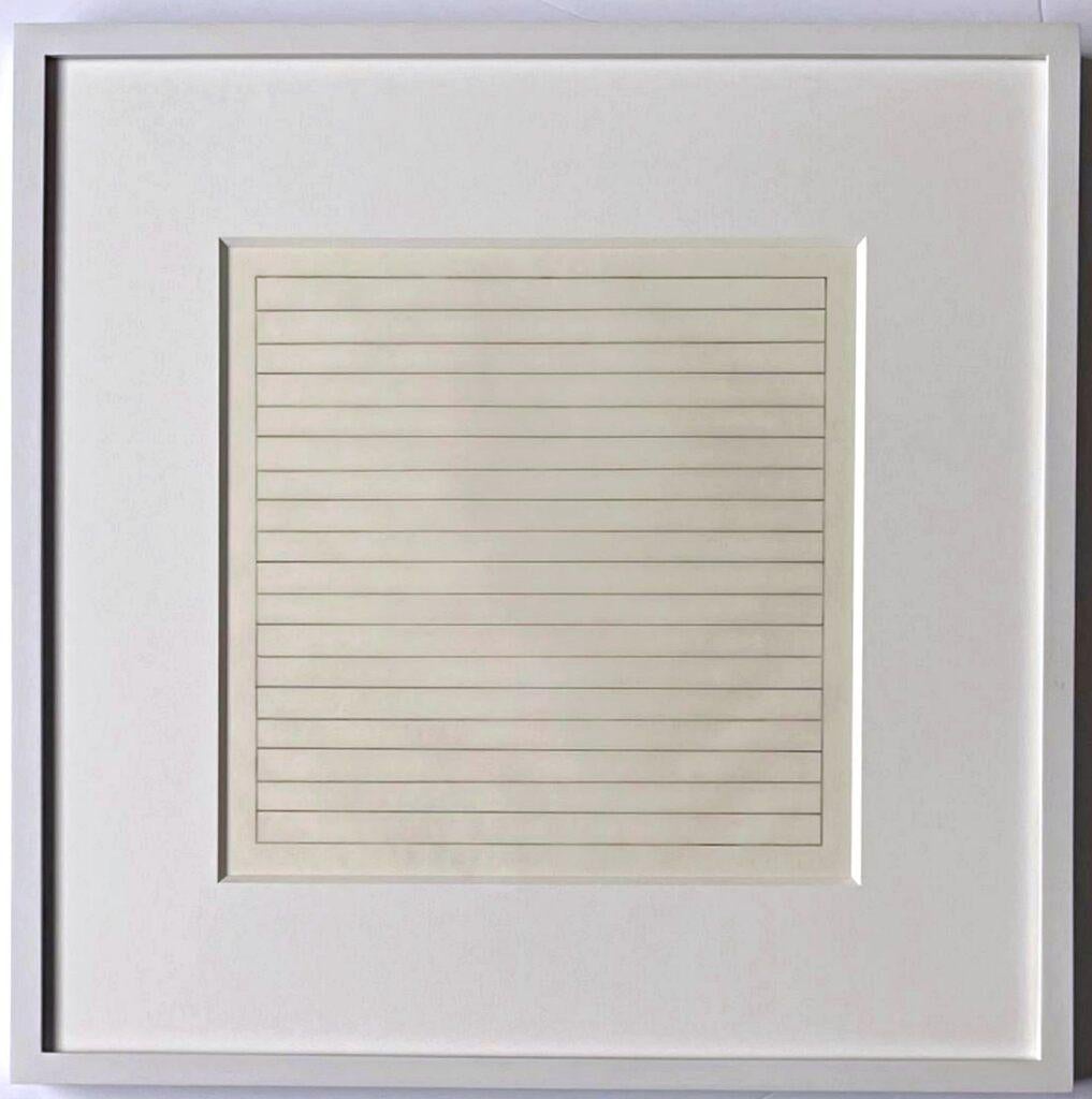 Untitled, from Paintings and Drawings, Lt. Ed Print, Stedelijk Museum, Amsterdam - Gray Abstract Print by Agnes Martin