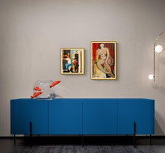 1950s "Study from the Spinners" American Modern Acrylic Figurative Painting