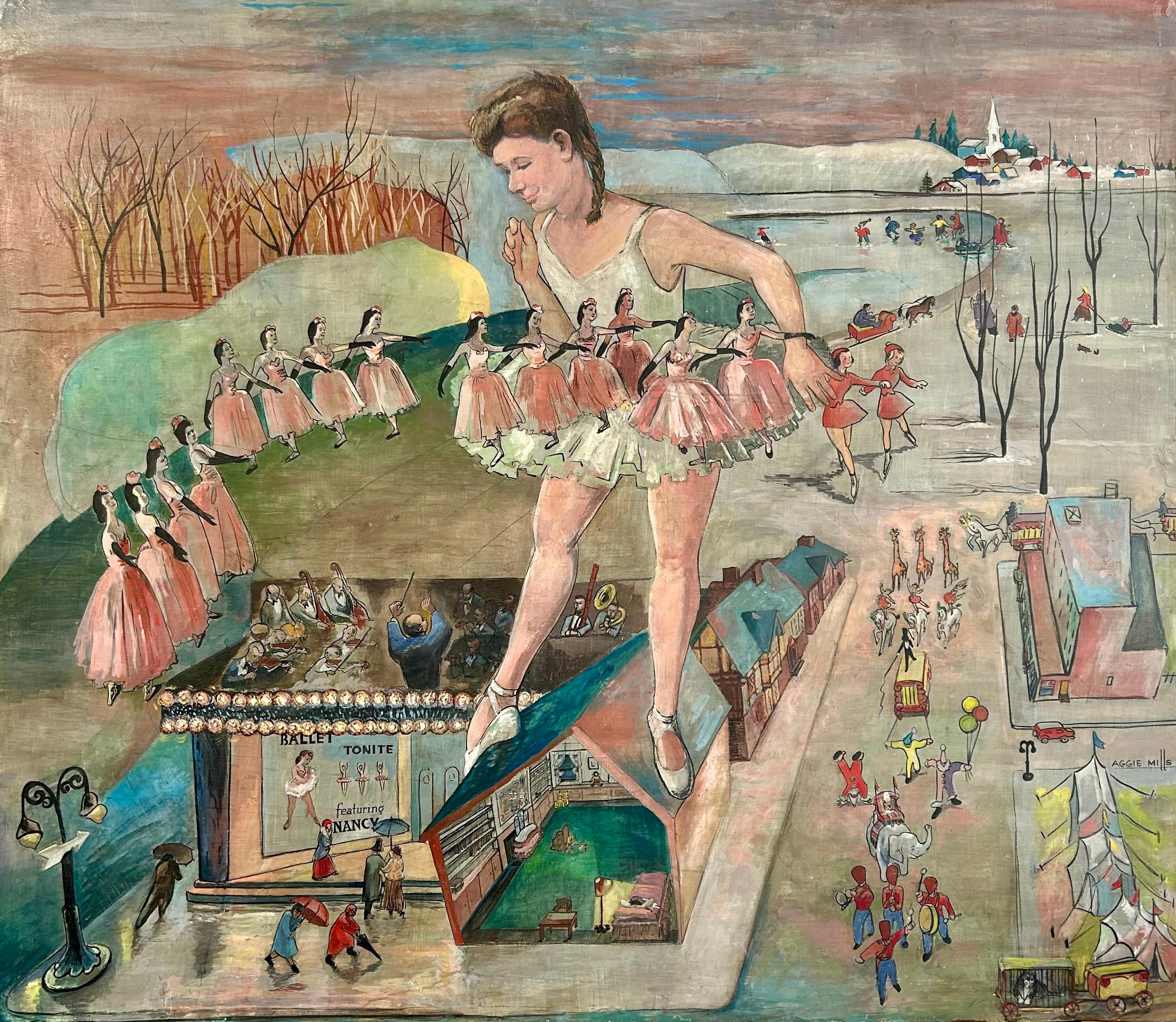 "A Dancer's Fantasy" WPA American Scene Mid 20th Century Social Realism Modern