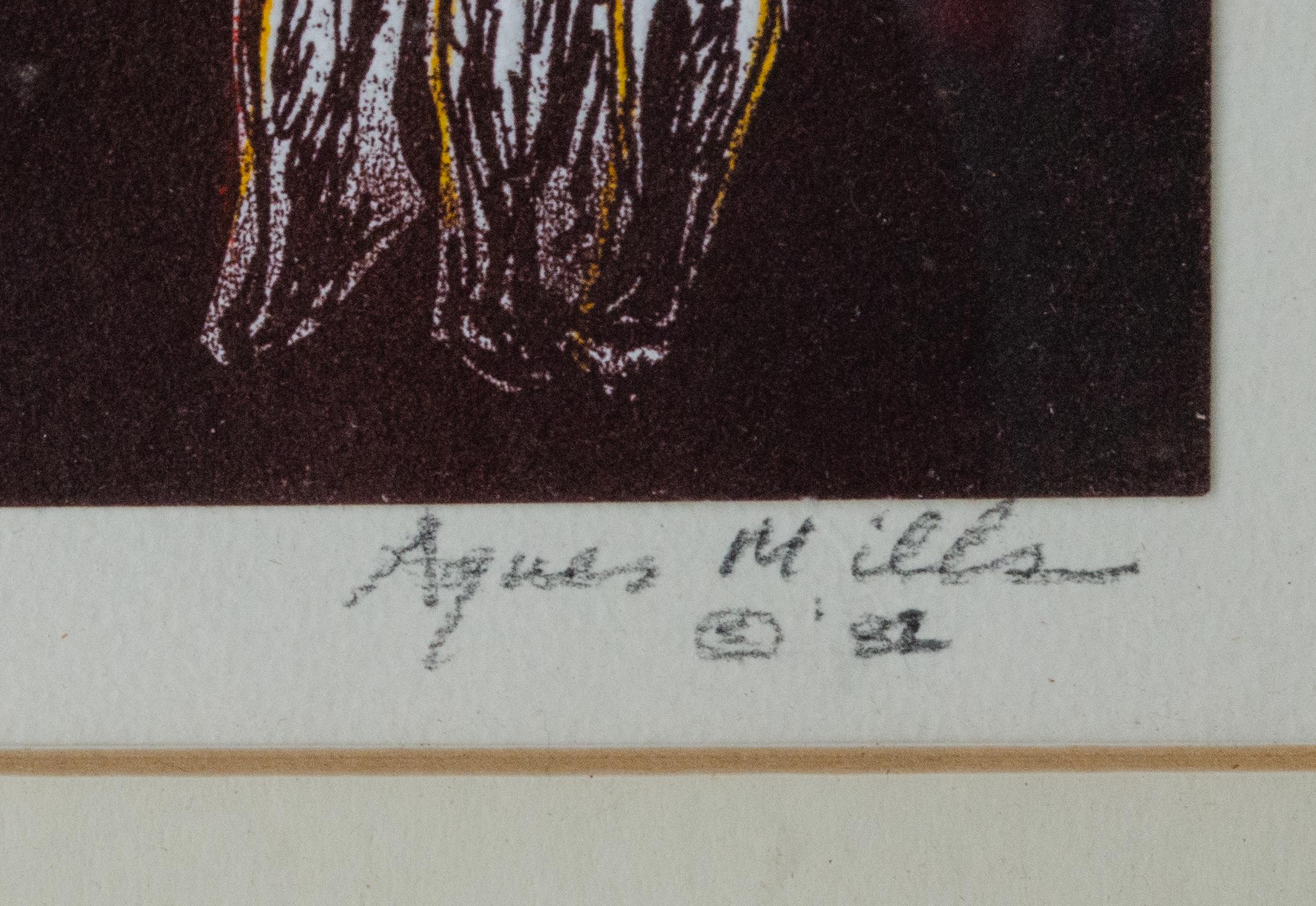 Handkolorierte Radierung der WPA-Künstlerin Agnes Mills, 1982, einzigartig im Angebot 4