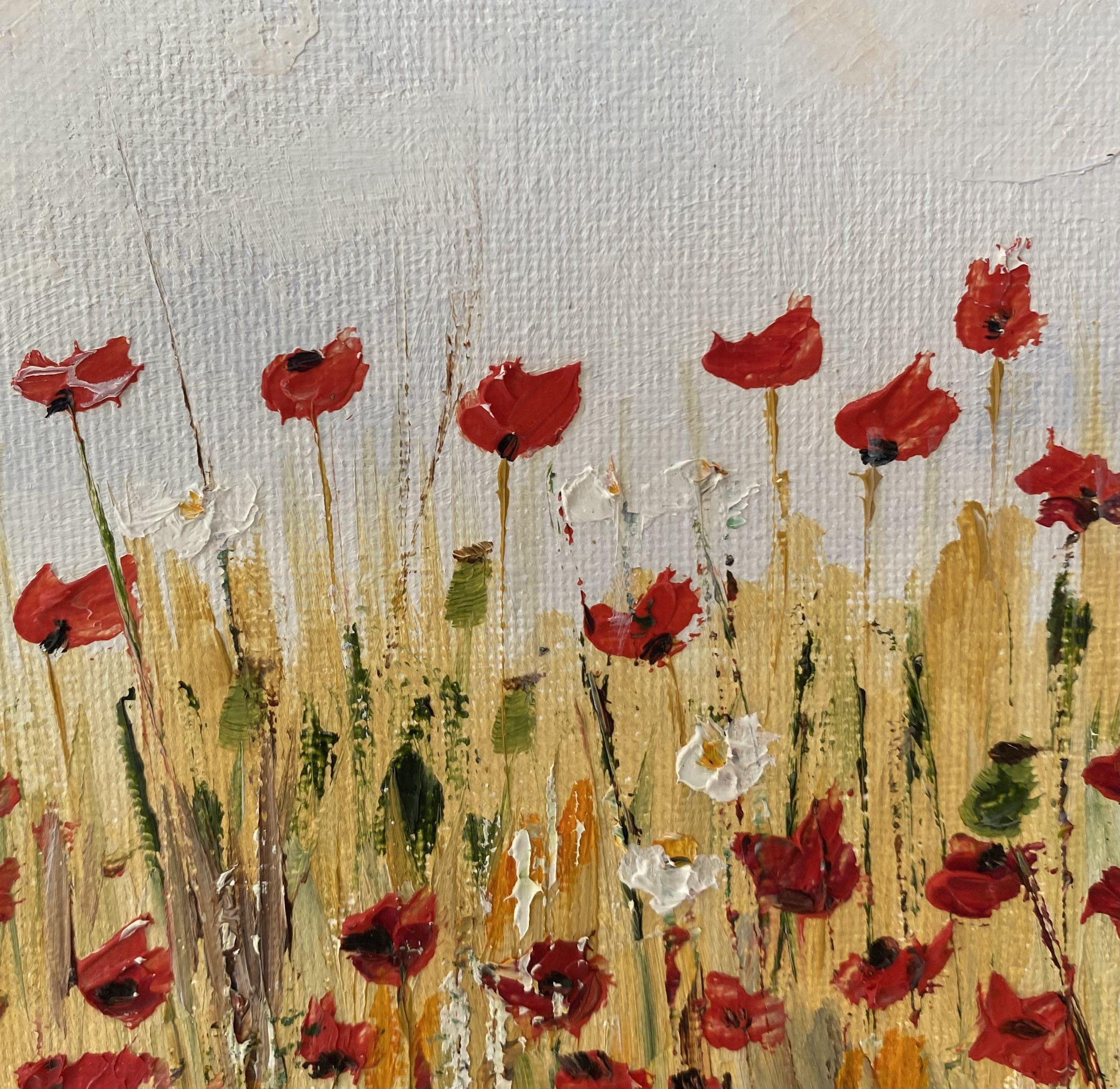 Poppy field, Painting, Oil on Canvas For Sale 1