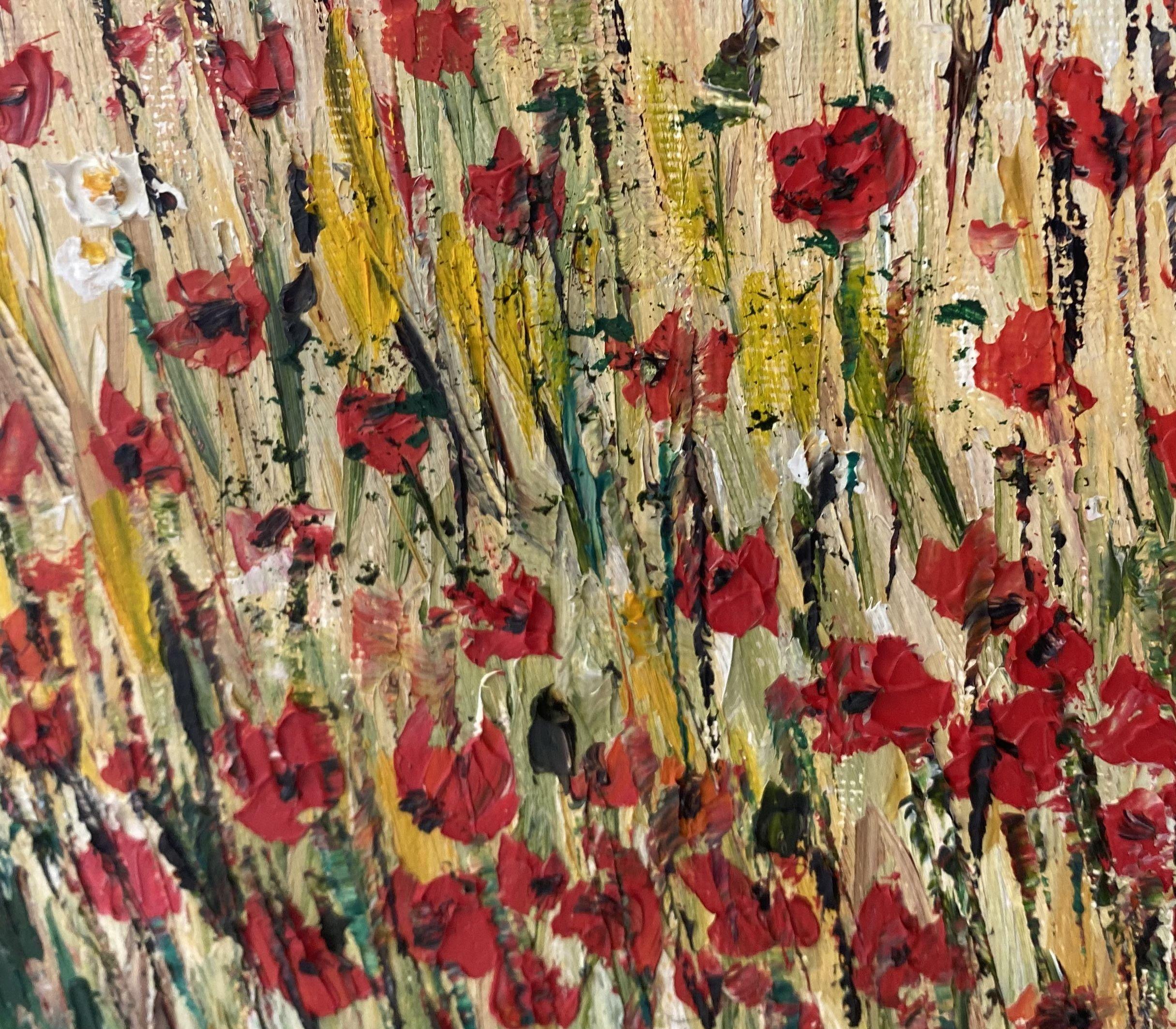 Poppy field, Painting, Oil on Canvas For Sale 2