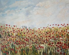 Poppy field, Painting, Oil on Canvas