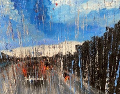 Rainy drive, Painting, Oil on Canvas