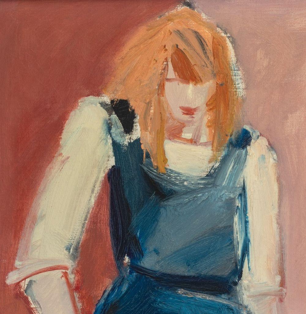 Portrait d'une femme rousse debout - Impressionnisme Painting par Agnes Preston-Brame