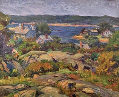 Antique "Gloucester Rocks, Ten Pound Island" Agnes Richmond, American Impressionism