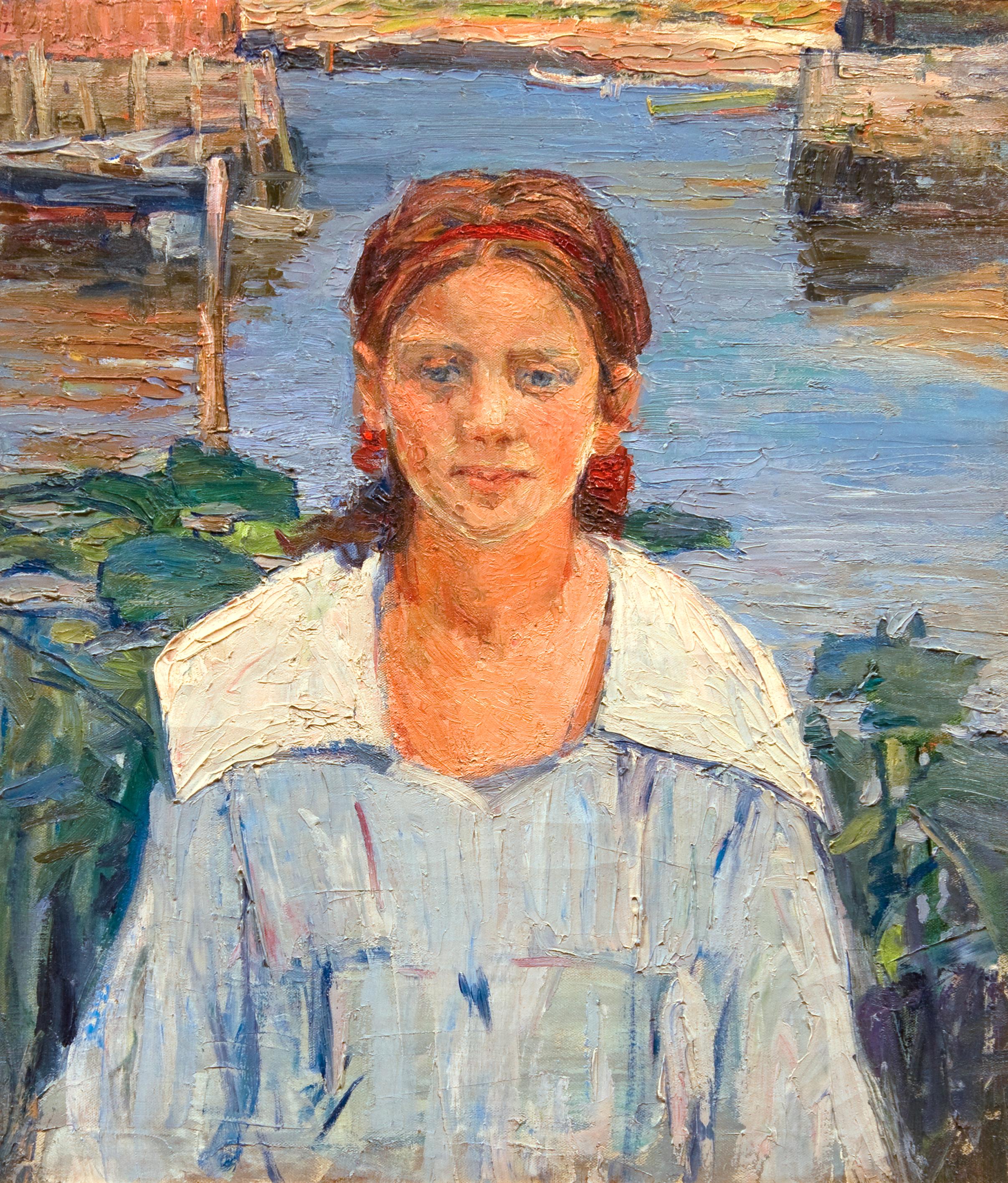 Agnes Richmond Figurative Painting - Young Girl, Rockport, Massachusetts 