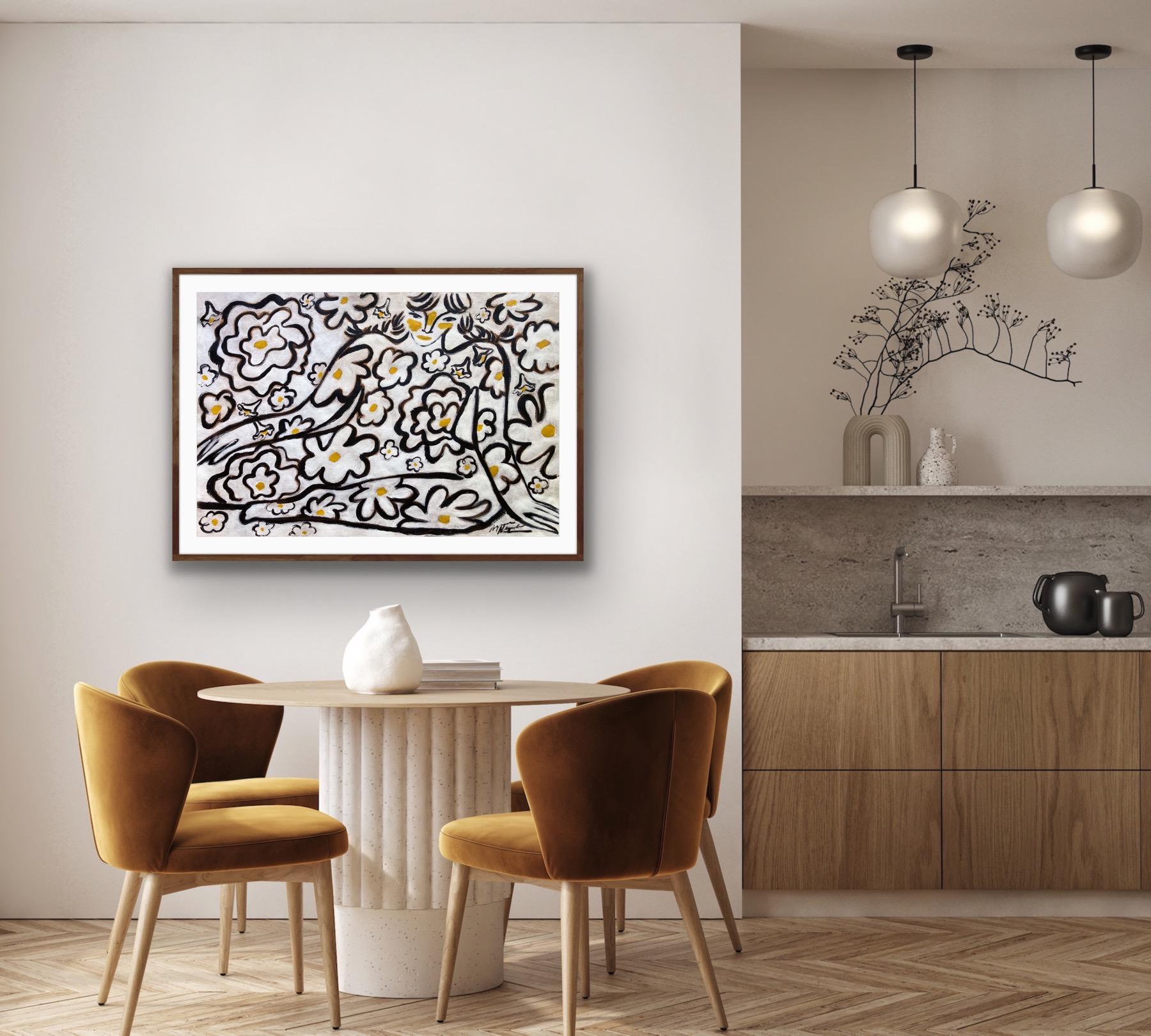 Espíritu de jardín nº 10, Arte original, Mujer, Floral, Arte contemporáneo en venta 5